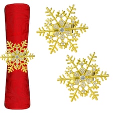 1pc Snowflake Napkin Rings, Napkin Holder with Diamante Rhinestone