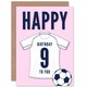 image 1 of Football Strip Kit White Jersey Top Age 9 Year Old Child Kids 9th Birthday Card