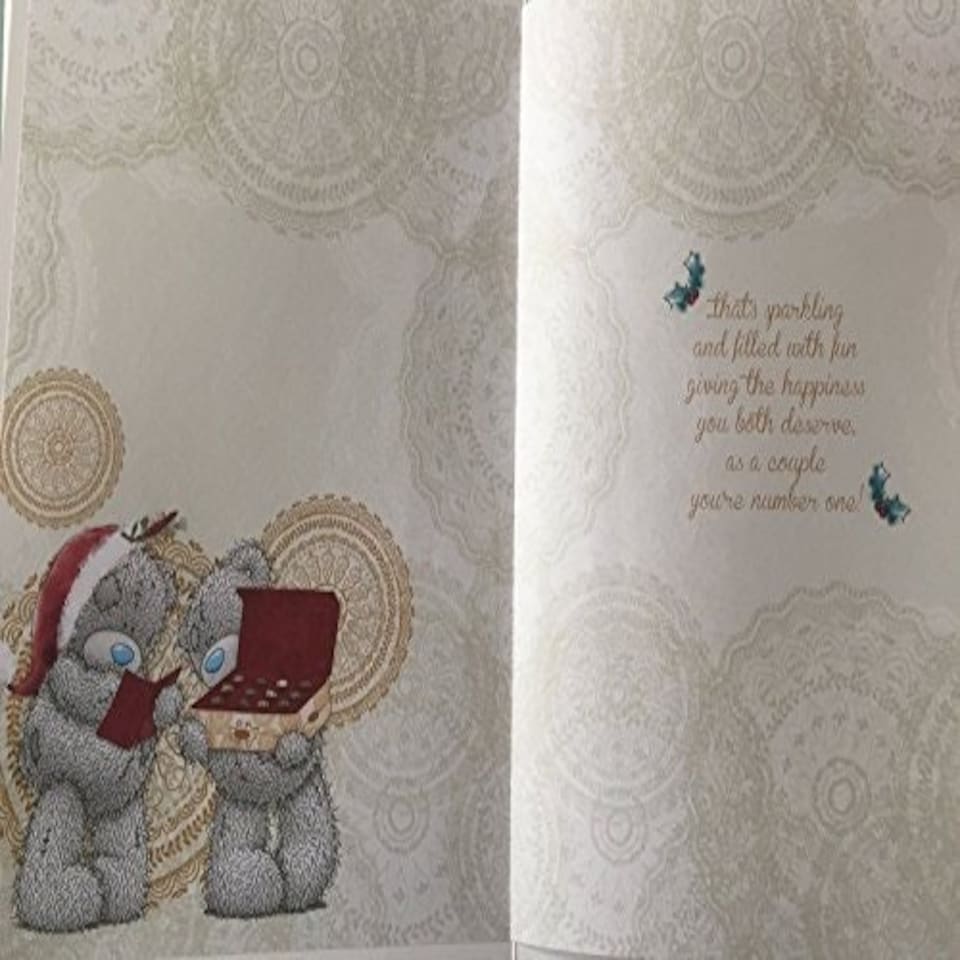 image 1 of ME TO YOU FOR A SPECIAL SON & DAUGHTER-IN-LAW CHRISTMAS CARD TATTY TEDDY BEAR