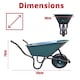 image 10 of 110 Litre 150kg Capacity Heavy Duty Outdoor Pneumatic Plastic Garden Wheelbarrow in Green