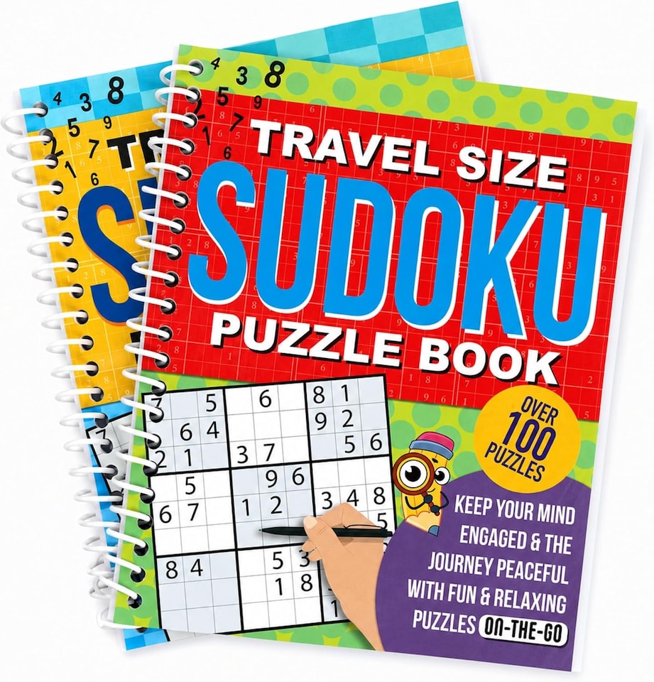 image 1 of Sudoku Puzzle Books Set of 2 Travel Size 200 Pages Each (Sudoku)