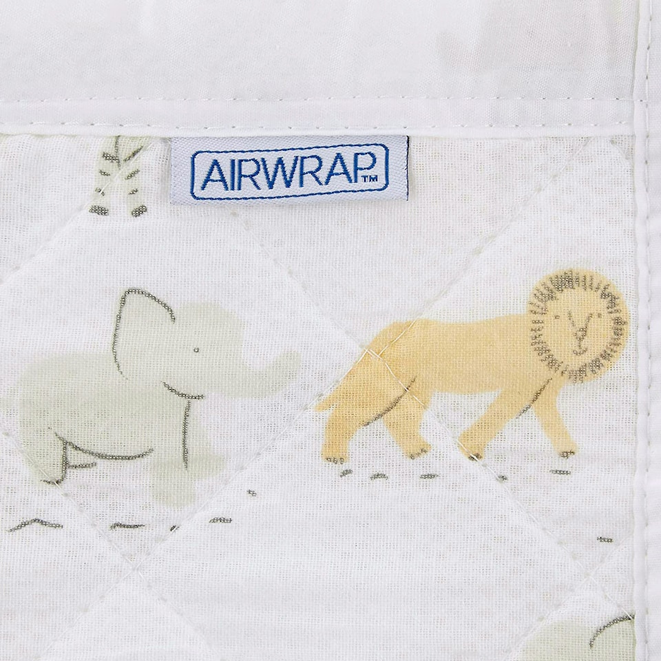 image 1 of Airwrap™ 2 Sided Cot Liner - Bumper Alternative, Safari March Multi
