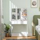 image 8 of HOMCOM Dressing Table with Mirror and Storage, Modern Vanity Desk, White White