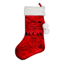 Personalised Special Delivery Red Stocking