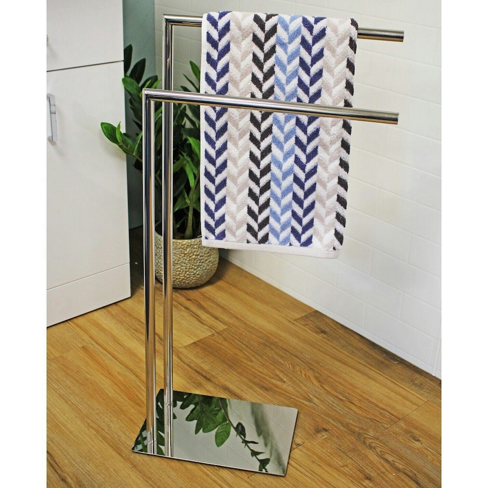 image 1 of Showerdrape Stamford Stainless Steel Chrome Freestanding Towel Rail