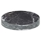image 1 of Harbour Housewares Round Glass Placemats - Black Marble - 30cm - Set of 6 Elegant Mats Black