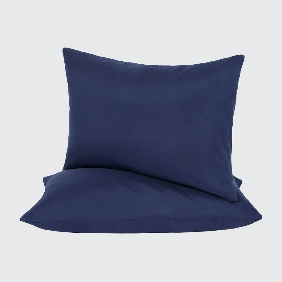 image 1 of OHS 2 x Hotel Luxury Quality Bedroom Housewife Pillowcases, 50x75cm - Navy Blue