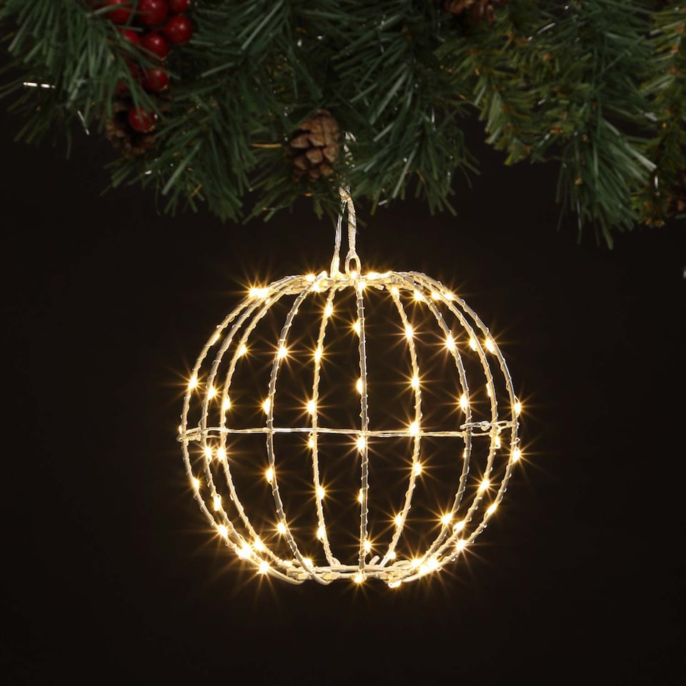 image 1 of Noma 20cm LED Wire Sphere, 80 Warm White LEDs