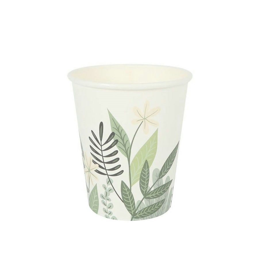 image 1 of Set of glasses Algon Disposable Cardboard Floral 10 Pieces 250 ml (24 Units) N/A