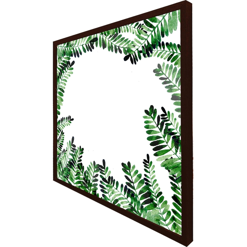 image 1 of Green botanical leaves (Picture Frame) Black | XS