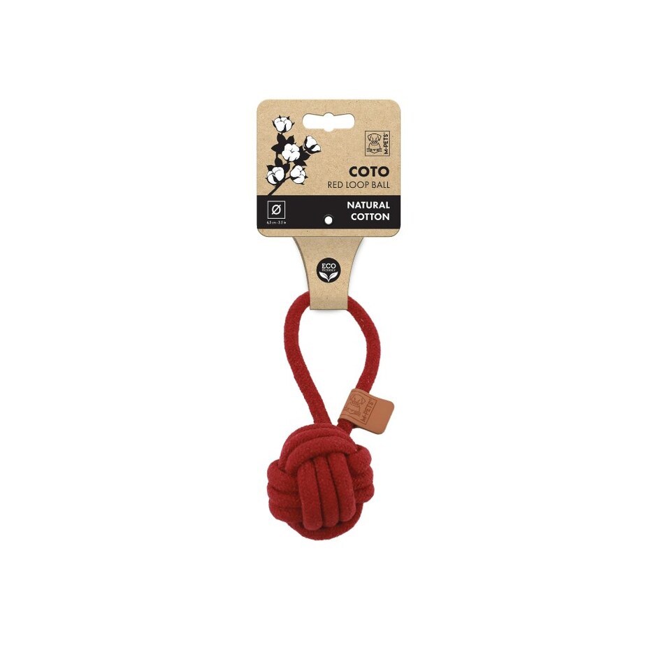 image 1 of M-PETS COTO Eco rope dog toys Red Loop Ball 6.5 cm