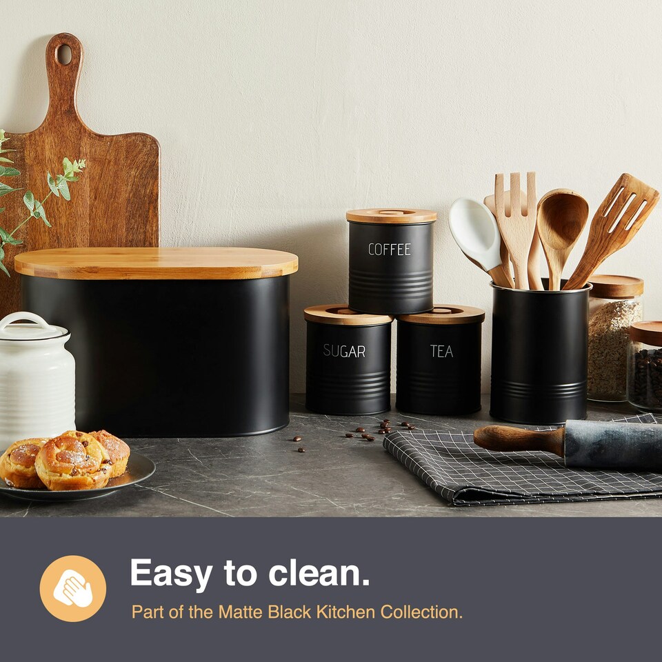 image 1 of VonShef Matte Black Utensil Holder, Kitchen Organiser for Kitchen Accessories