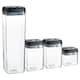 image 1 of Argon Tableware 4 Piece Flip Lock Plastic Food Storage Containers Set - Black