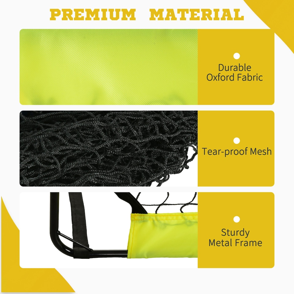 image 1 of HOMCOM Two Football Goal Nets, Football Equipment w/ Carry Bag, Yellow