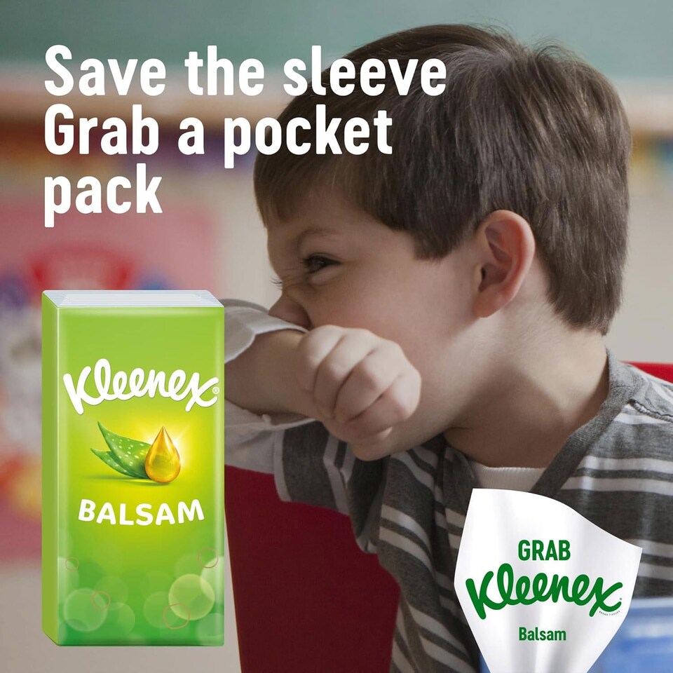 image 1 of Kleenex Balsam Soothing Comfort Ultra Soft Tissues with Protective Balm (10x8pk) | White | 3 Pack | 3