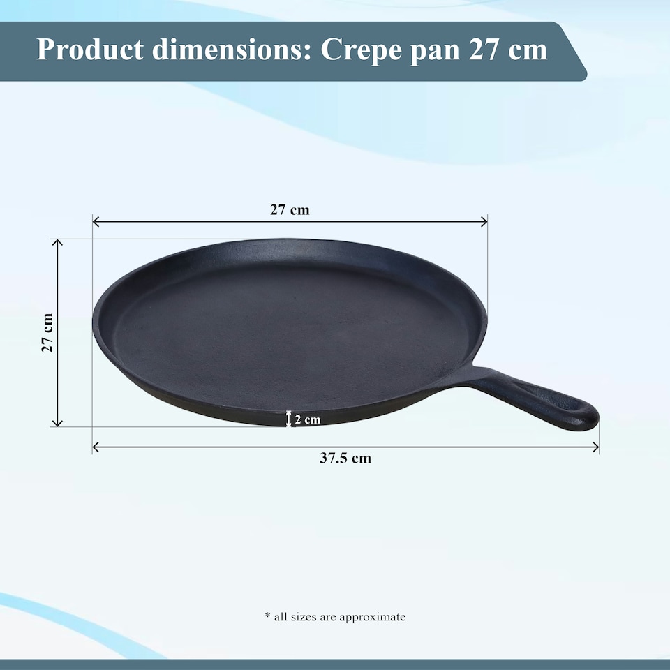 image 1 of Buckingham Pre-Seasoned Cast Iron Crepe Pan 27 cm.