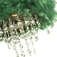 image 2 of Contemporary Green Feather Pendant Light Shade with Transparent Acrylic Droplets | Green