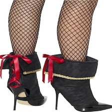 Pirate Boot Covers - Black - with Lace Up Back - 45546