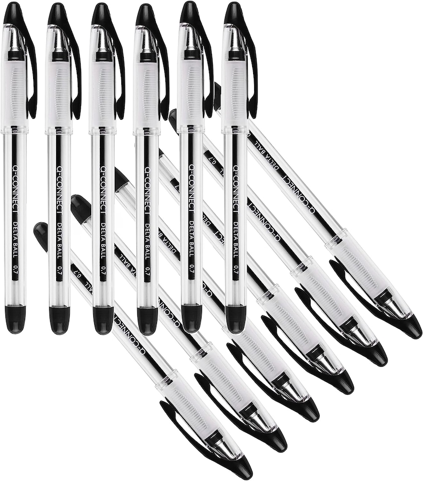 image 1 of Pack of 12 Medium Black Delta Ballpoint Pens