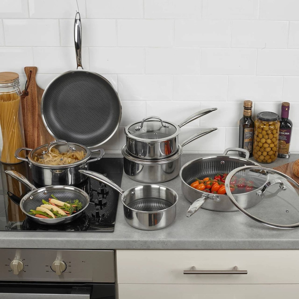 image 1 of 7 Piece Stainless Steel Non Stick Induction Cookware Set