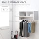 image 3 of HOMCOM Wall Mounted Coat Hanger Hooks Rack Stand Hallway Coat Rack Rail & Storage Shelf Hanging Coat Organizer (White)