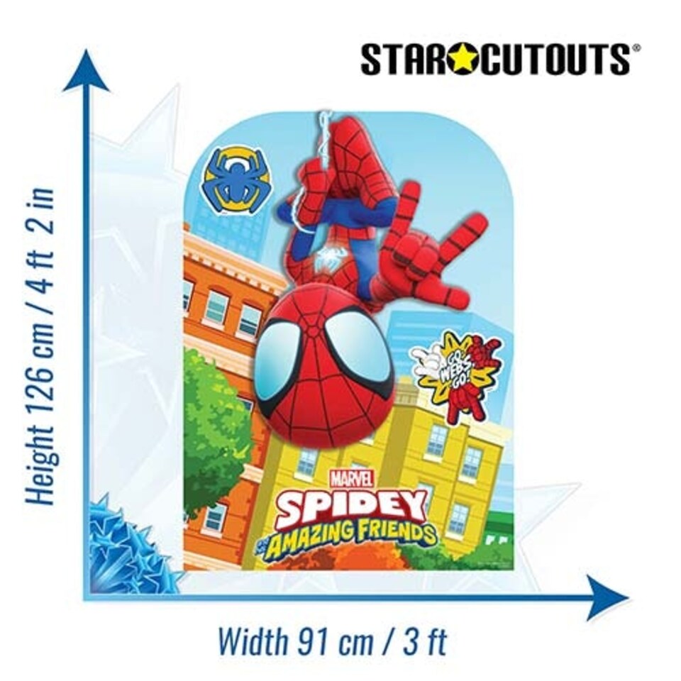 image 1 of Spidey Spider-Man 3D Single Backdrop Cardboard Cutout 126cm