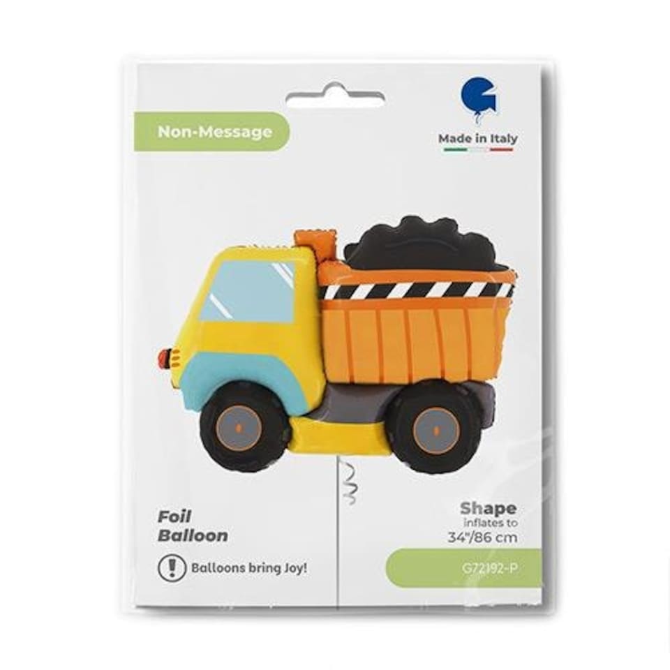 image 1 of Dumper Truck Foil Helium Giant Balloon 86cm / 34 in