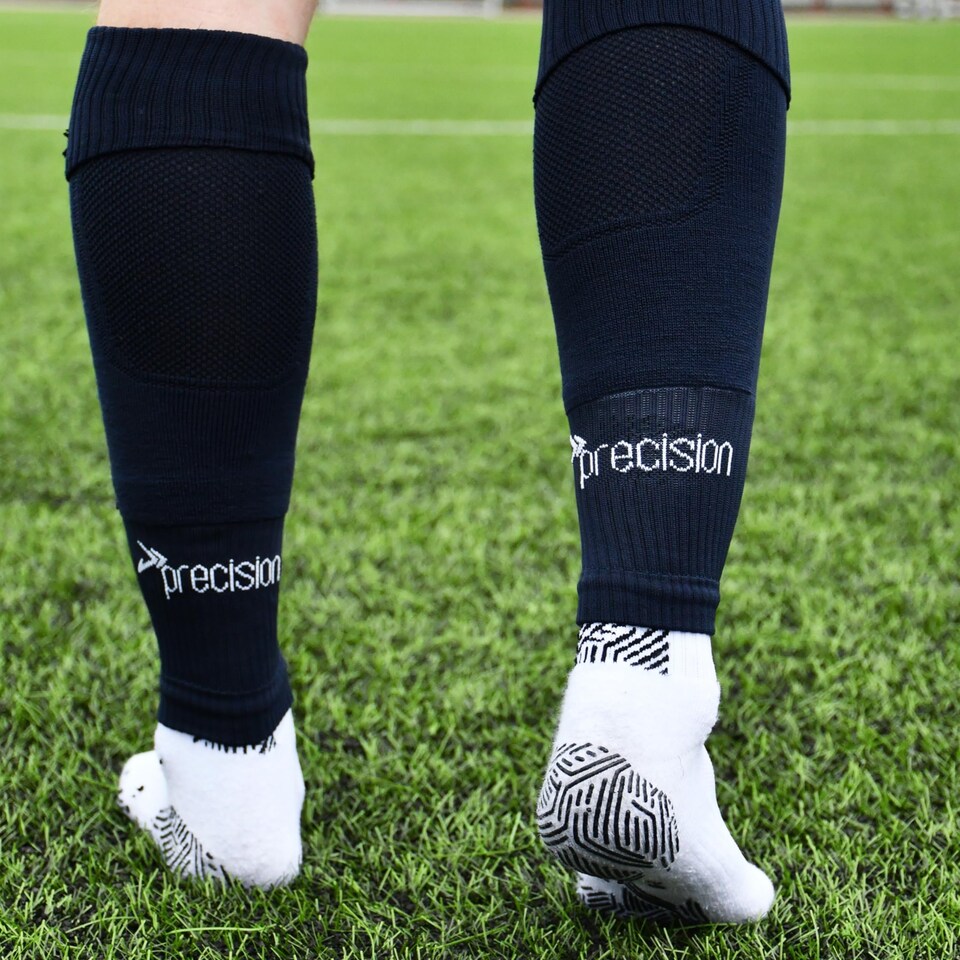 image 1 of Precision Training Pro Junior Footless Sleeve Sport Socks, Stretch Fit, Compression Support For Football, Rugby And Hockey, Yellow, Sizes 12 Child UK - 6 UK