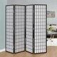 image 3 of Living and Home 4-Panel Solid Wood Folding Divider Screen - Black