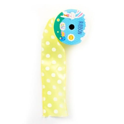Yellow Easter Polka Dot Ribbon 2m