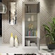 image 4 of Display Cabinet Bookcase Bookshelf Storage Cabinet Glass Display Unit White Grey High Gloss 170cm