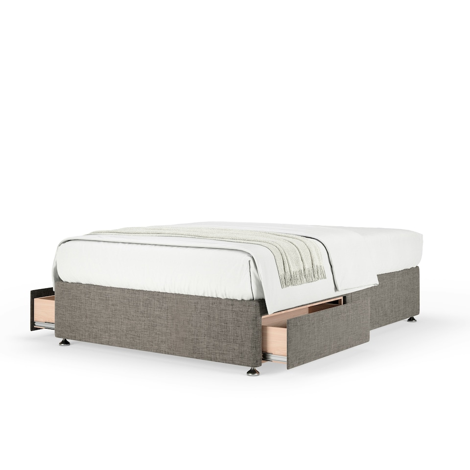 image 1 of Signature Platinum 2000 Pocket Sprung Slate Linen 2 Drawer Divan Set Small Double