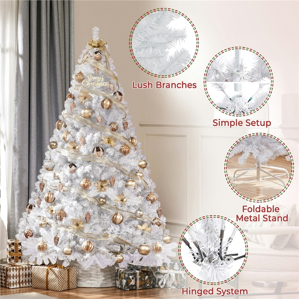 image 1 of Yaheetech 183cm Artificial Christmas Tree with Foldable Stand