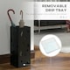 image 5 of HOMCOM Metal Umbrella Stand, Square Umbrella Basket with 4 Hooks Drip
