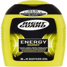 Right Guard 3-in-1 Shower Gel Energy Burst 250ml