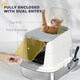 image 5 of PawHut Stainless Steel Litter Box, Enclosed Metal Cat Litter Tray with Scoop White | One Size