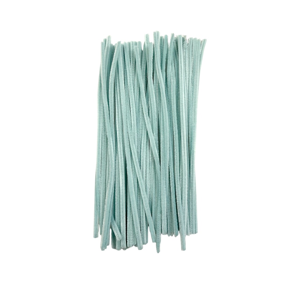 image 1 of Pack of 50 Pastel Blue Coloured Pipe Cleaners 30cm x 6mm Craft Chenille Stems
