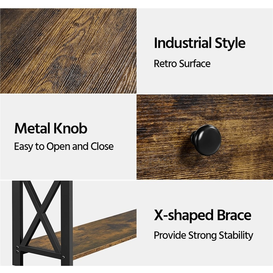 image 1 of Yaheetech Vintage Wooden Console Table with 1 Drawer