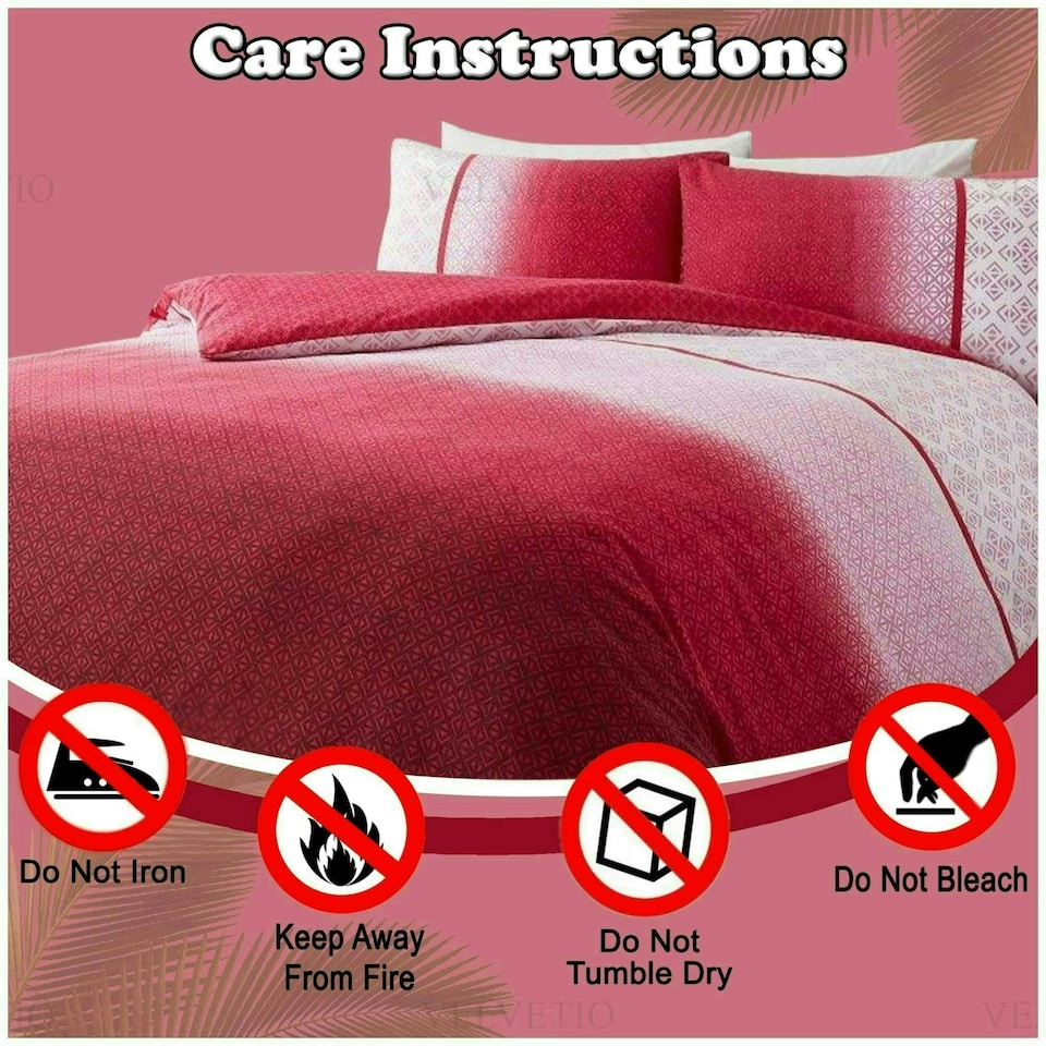 image 1 of VELVETIO Urban Ombre Duvet Cover Set Reversible Polycotton Easy Care Beddings Pink | Single