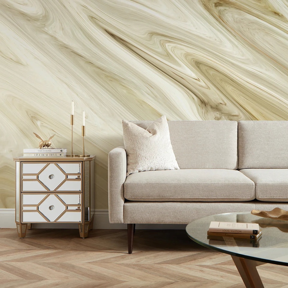 image 1 of Alessandro Full Wall Mural in Neutral | Cream | Gold | Large (300cm x 240cm), Extra Large (350cm x 240cm)