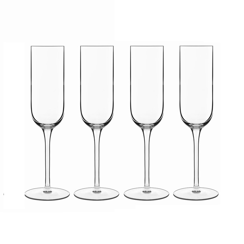 image 1 of Luigi Bormioli Sublime Flute Glasses Set 210 ml Crystal Glassware - Pack of 4 N/A