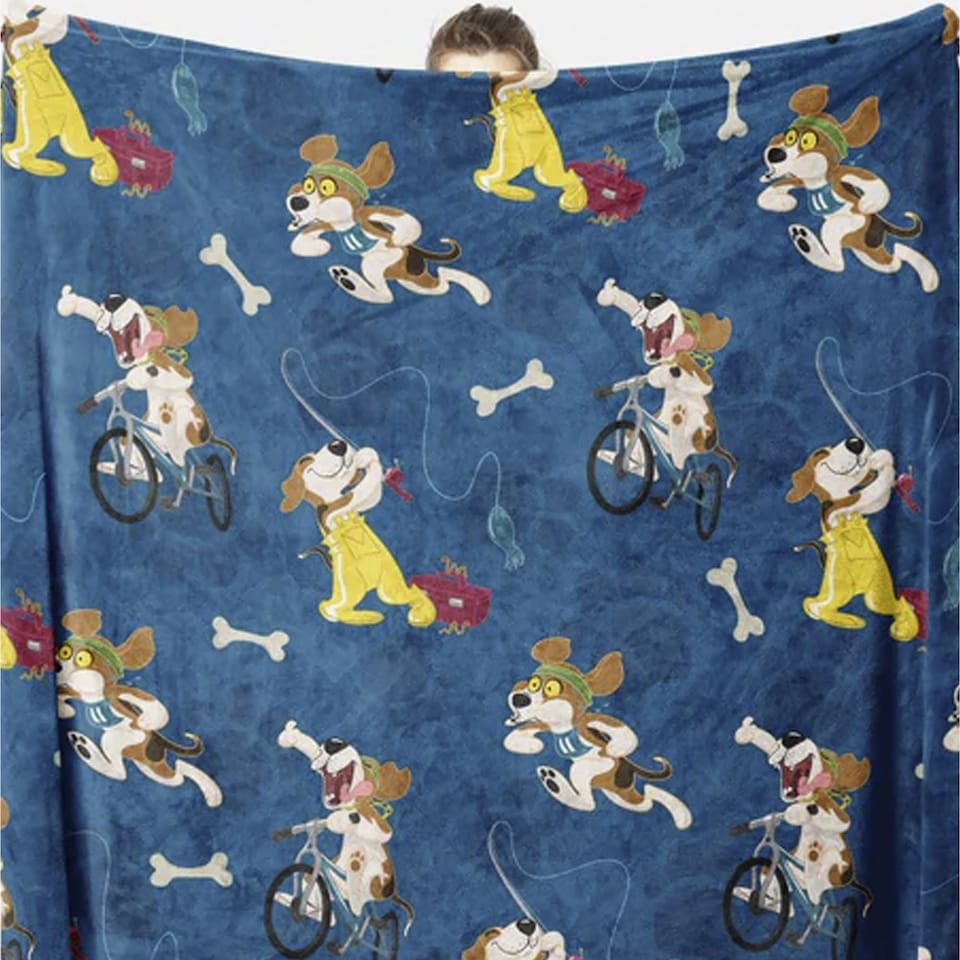 image 1 of Warm Quilted Fleece Pet Blanket for Winter with Cats & Dogs | Blue | Blue