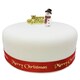 image 2 of Anniversary House Traditional Snowman Resin Cake Topper & Gold Merry Christmas Motto