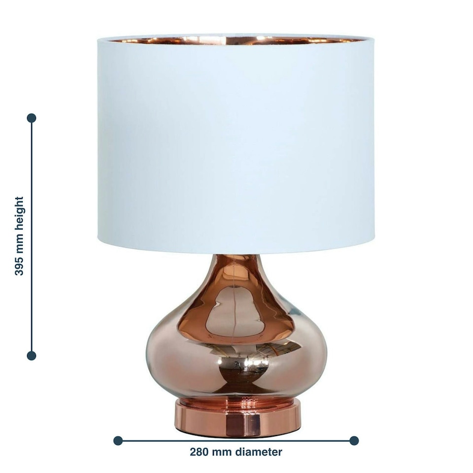 image 1 of Clarissa - 40cm Gold Glass Table Lamp with White Shade Gold | White