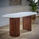 image 3 of Opal Dining Table with Marble Top & Mango Wood Base - L85 x W170 x H76 cm | Brown