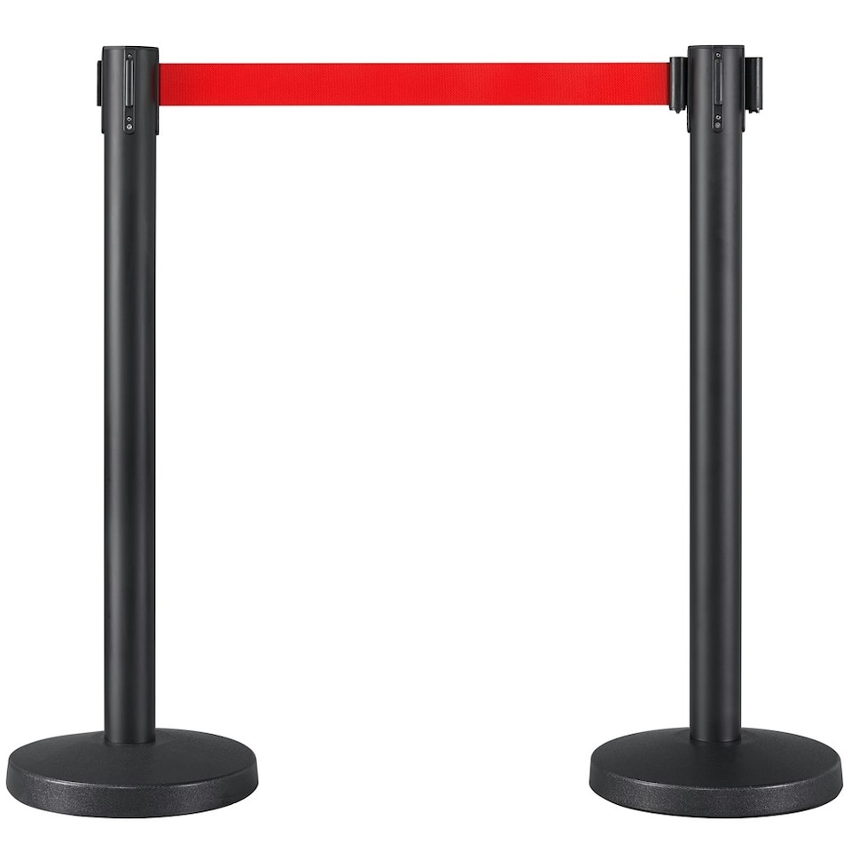 image 1 of Yaheetech Retractable Belt Stanchion Set