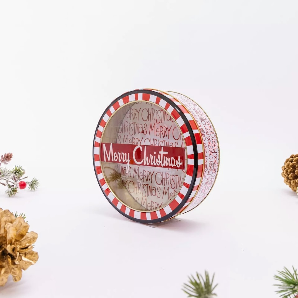 image 1 of 3 Set Round Merry Christmas Tins