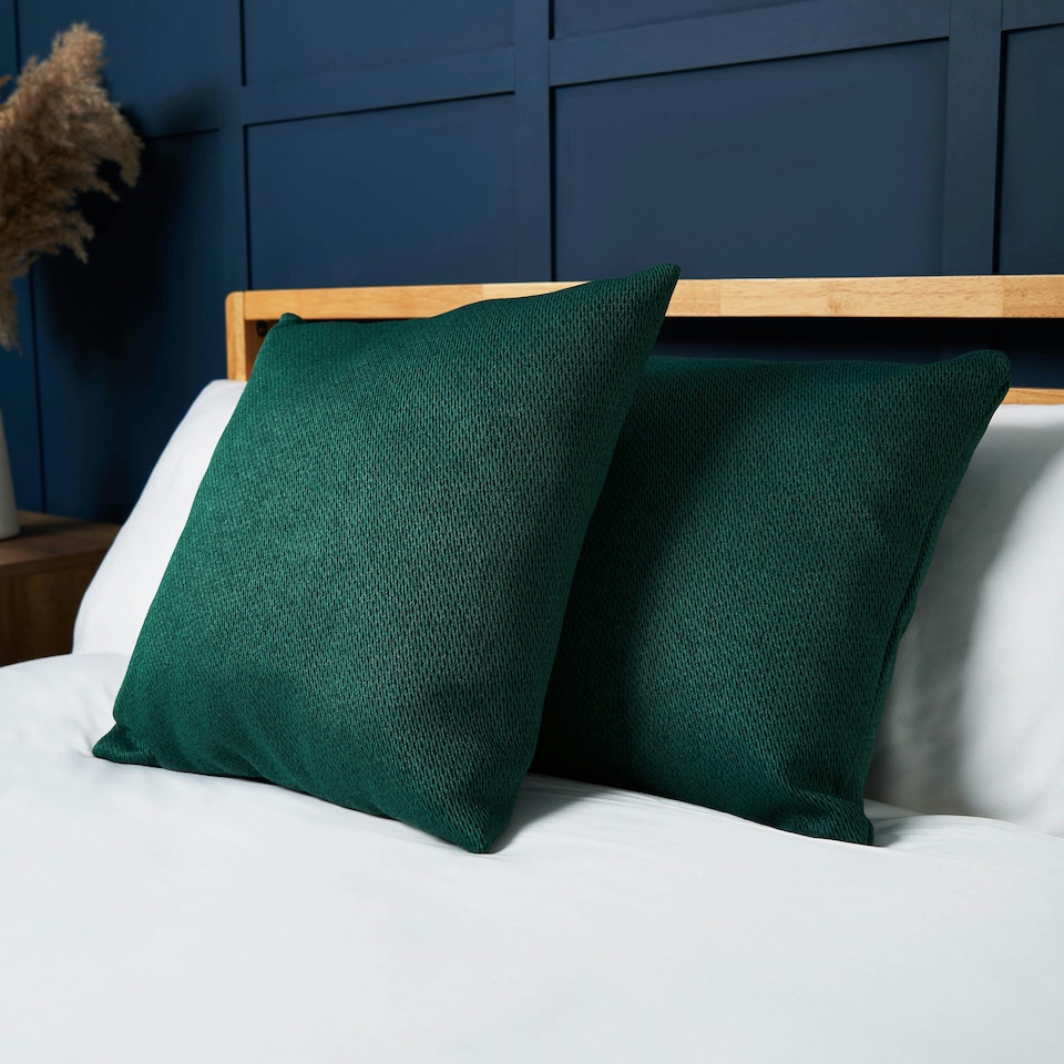 image 1 of BHS Snow Fleece Cushion, Green Green | Green