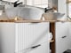 image 8 of Bathroom Vanity Unit 800mm Wall Hung Drawer Cabinet Ribbed Textured Fluted White Modern Floating Sink Unit Adel