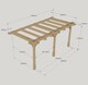 image 3 of Wall Mounted Double Premium Pergola 3 Posts - Wood - L180 x W420 x H270 cm - Light Green